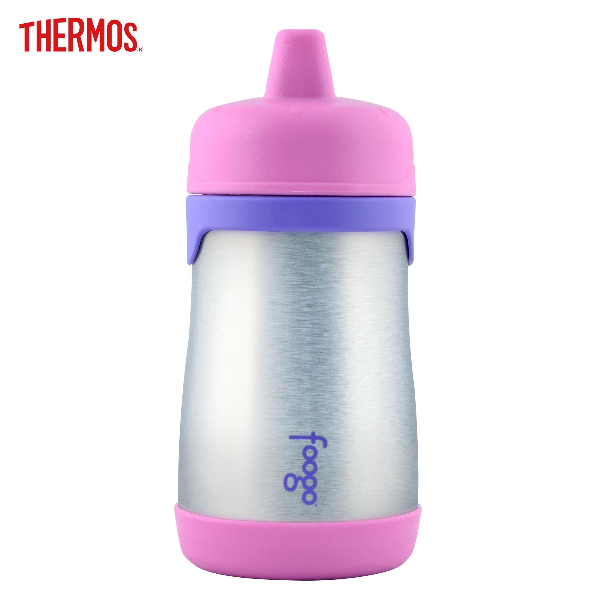 Thermos Foogo Phases Stainless Steel Sippy Cup W/Pink and Purple Accen
