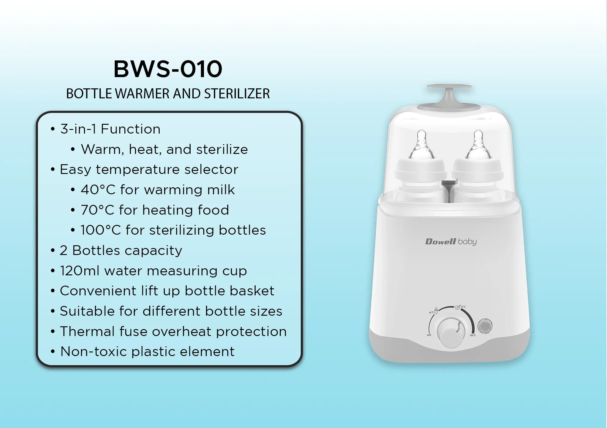 Difference between 2 in 1 online and 3 in 1 steriliser